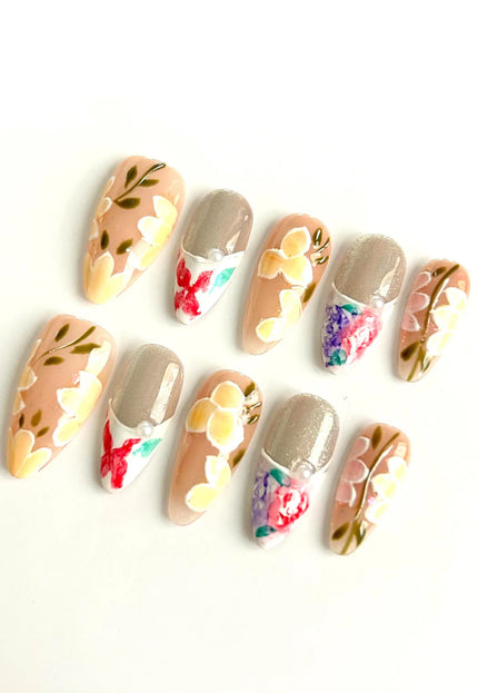 Watercolour Garden Press-On Nails