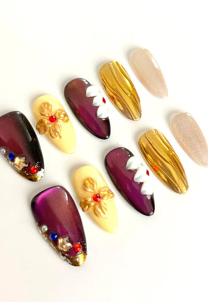 Regal Garnet Press-On Nails