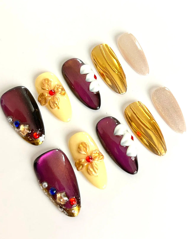 Regal Garnet Press-On Nails