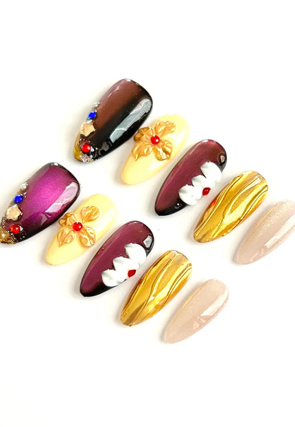 Regal Garnet Press-On Nails