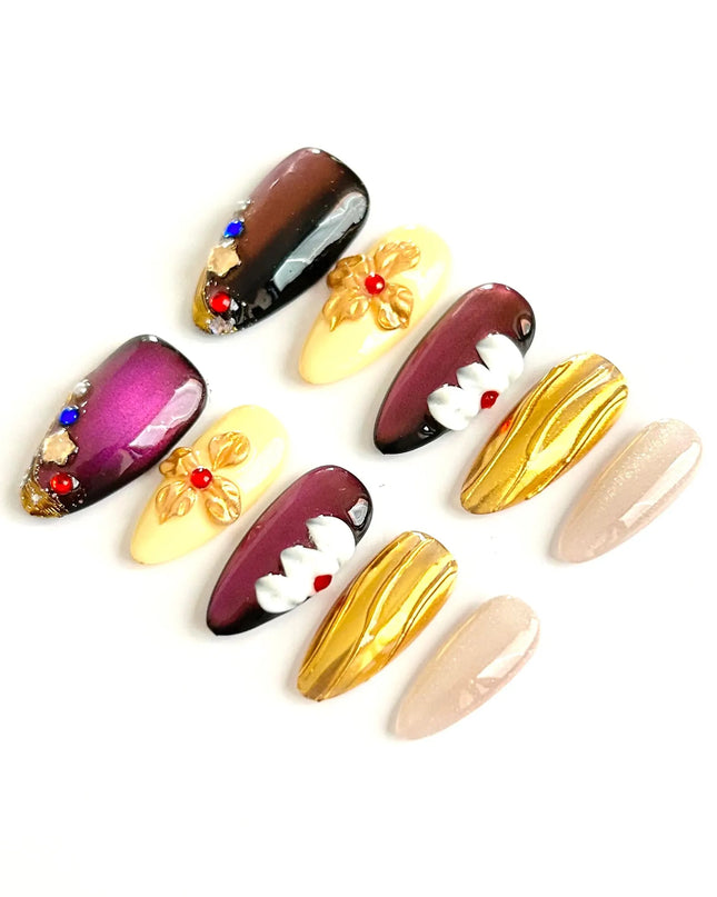 Regal Garnet Press-On Nails