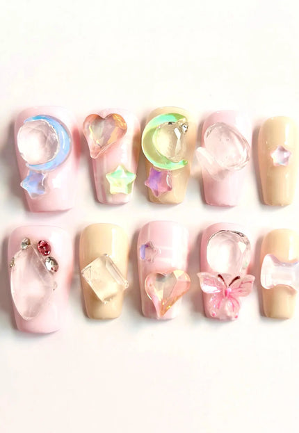 Crystal Charms Press On Nails