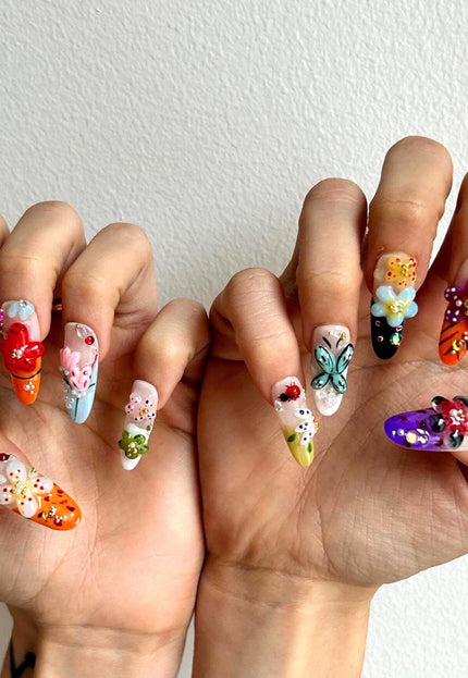 Garden Party 3D Press On Nails