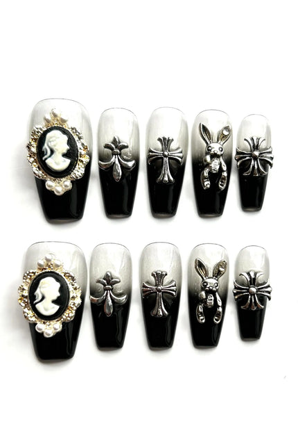 Gothic Cameo Press On Nails