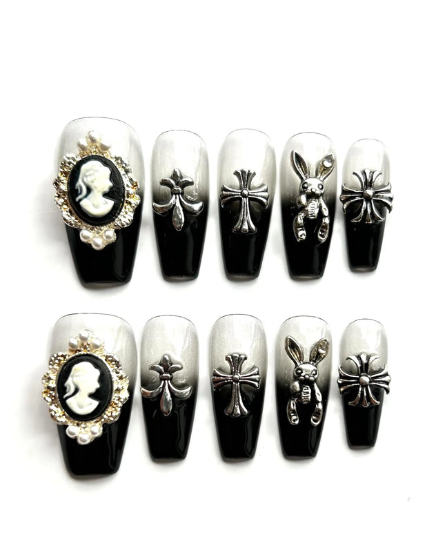 Gothic Cameo Press On Nails