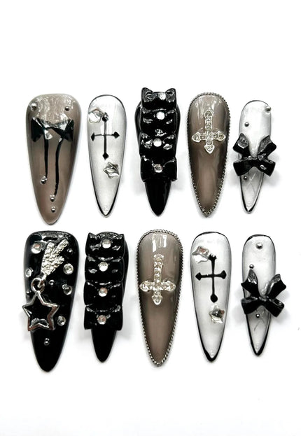 Gothic Long Press On Nails
