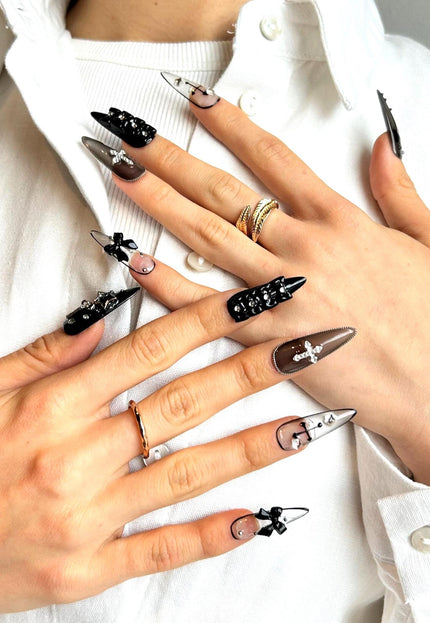 Gothic Long Press On Nails