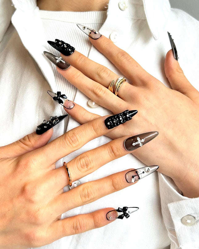 Gothic Long Press On Nails