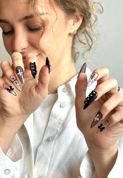 Gothic Long Press On Nails