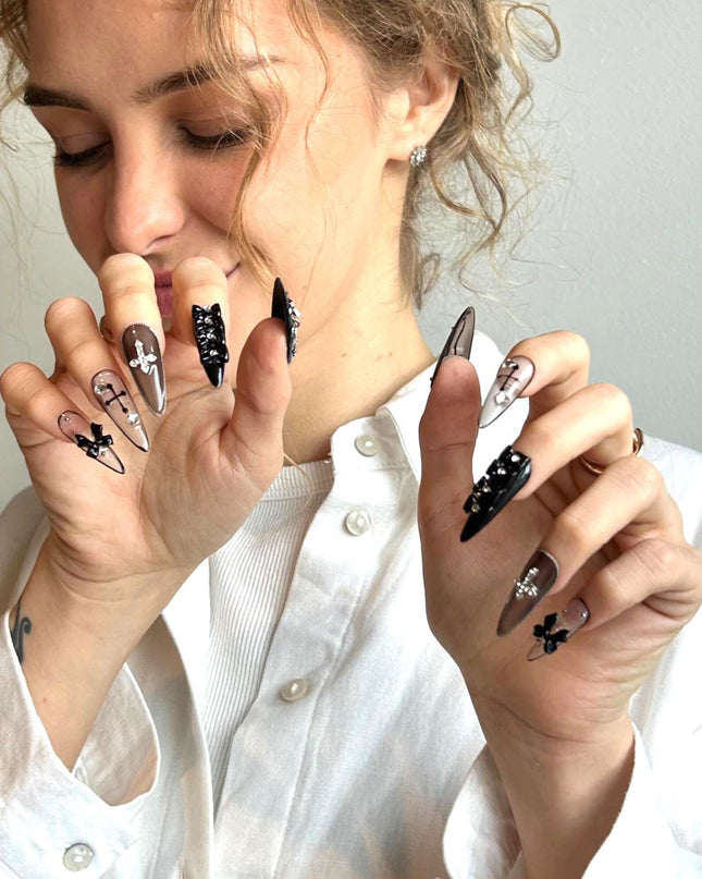 Gothic Long Press On Nails
