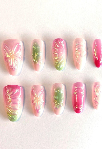 Iridescent Butterfly Press on Nails