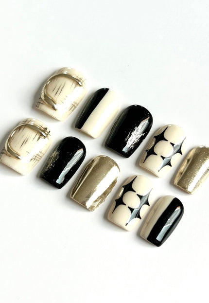 Black Gold Press On Nails