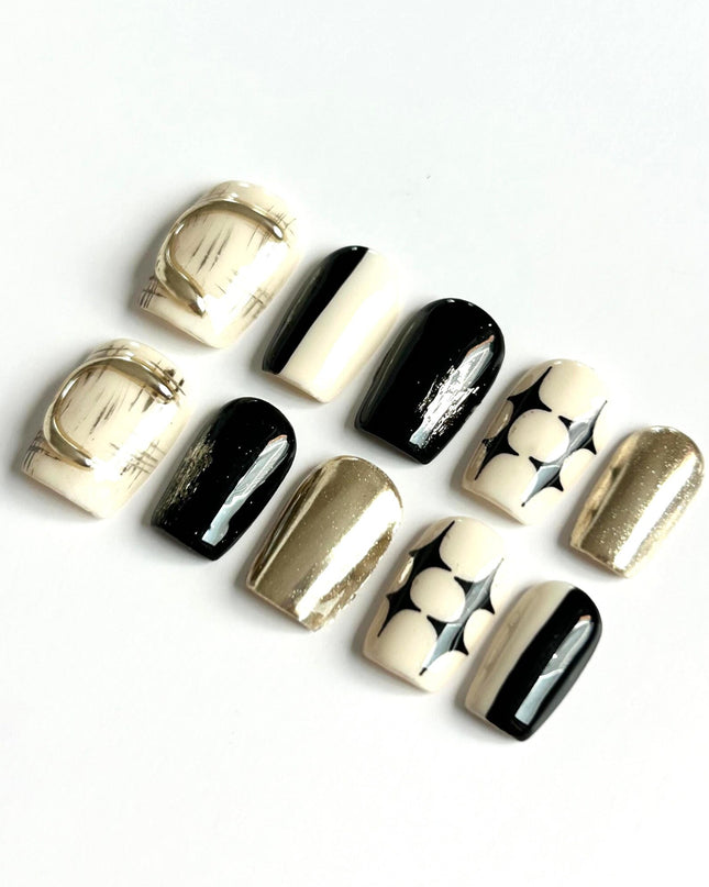Black Gold Press On Nails