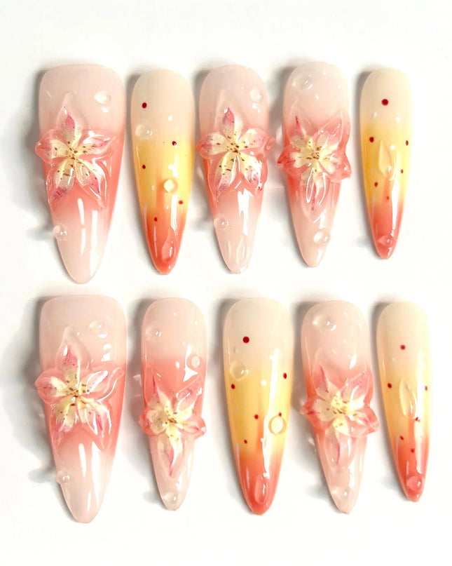 Blossom Ombre Press On Nails
