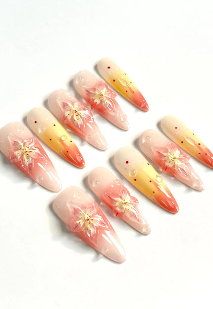 Blossom Ombre Press On Nails