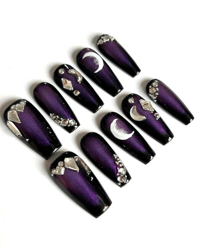 Amethyst Moon Press On Nails