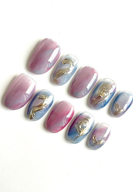 Lavender Swirl Press On Nails