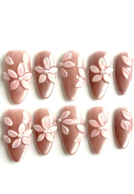 Pink Petal Press-On Nails