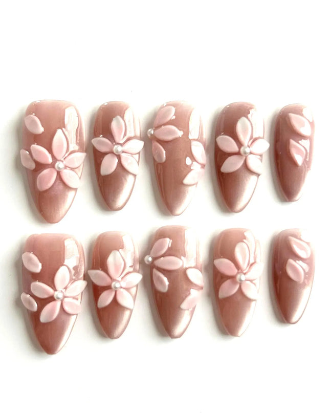 Pink Petal Press-On Nails