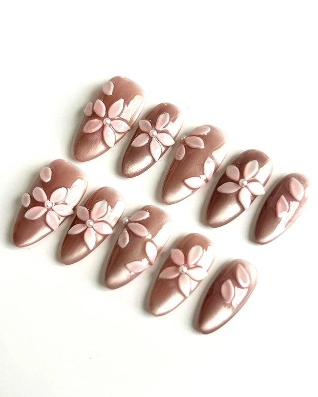 Pink Petal Press-On Nails