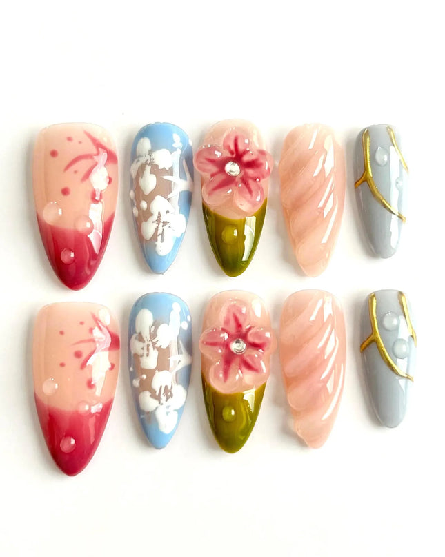 Whimsical Bloom Press-On Nails