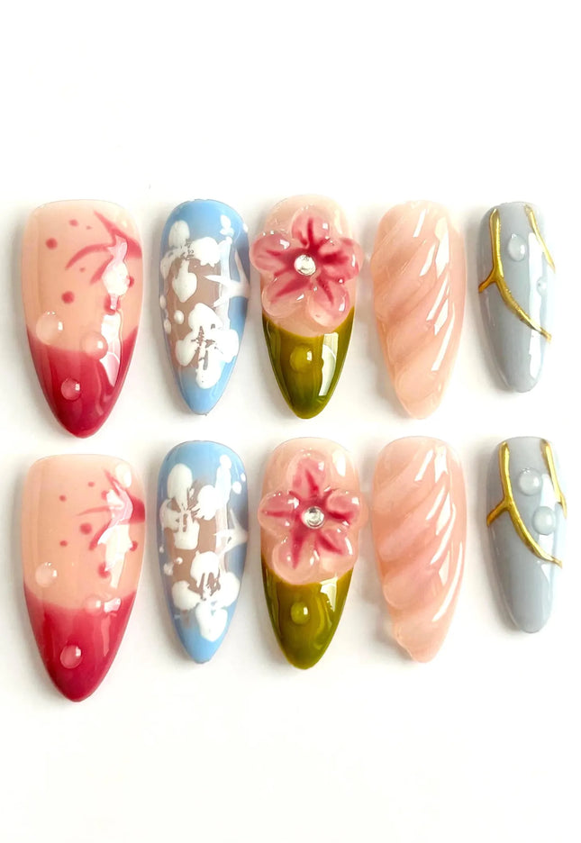 Whimsical Bloom Press-On Nails