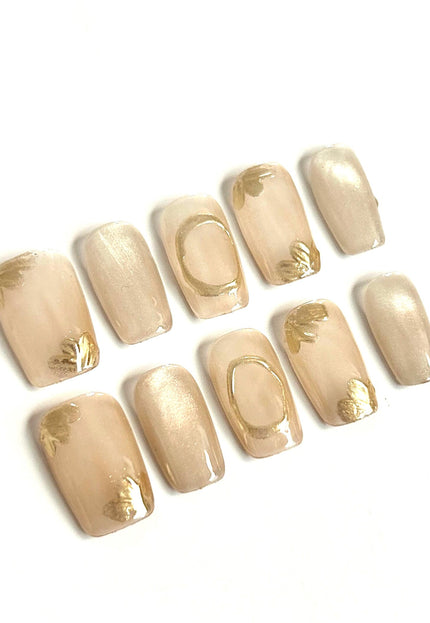 Champagne Petal Press-On Nails