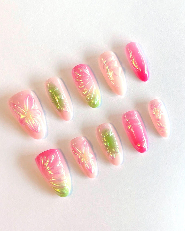 Iridescent Butterfly Press on Nails