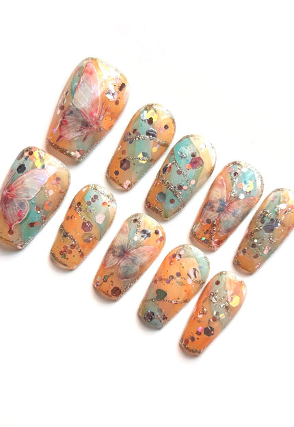 Butterfly Mosaic Press-On Nails