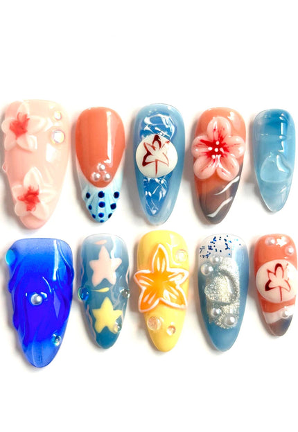 Tropical Bloom Press On Nails