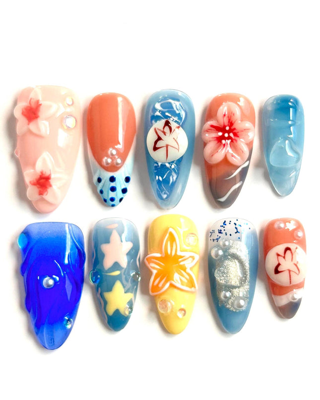 Tropical Bloom Press On Nails