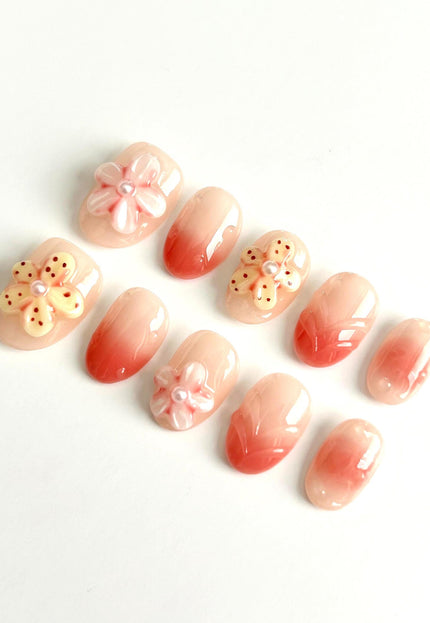 Peach Blossom Press On Nails