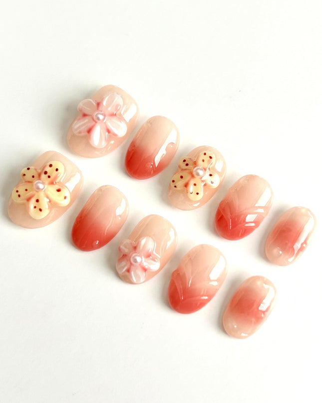 Peach Blossom Press On Nails
