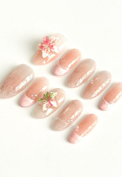 Blush Lily Press On Nails