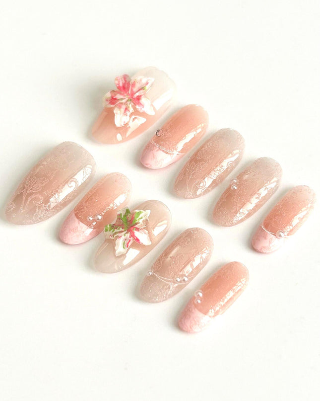 Blush Lily Press On Nails