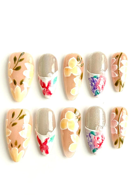 Watercolour Garden Press-On Nails