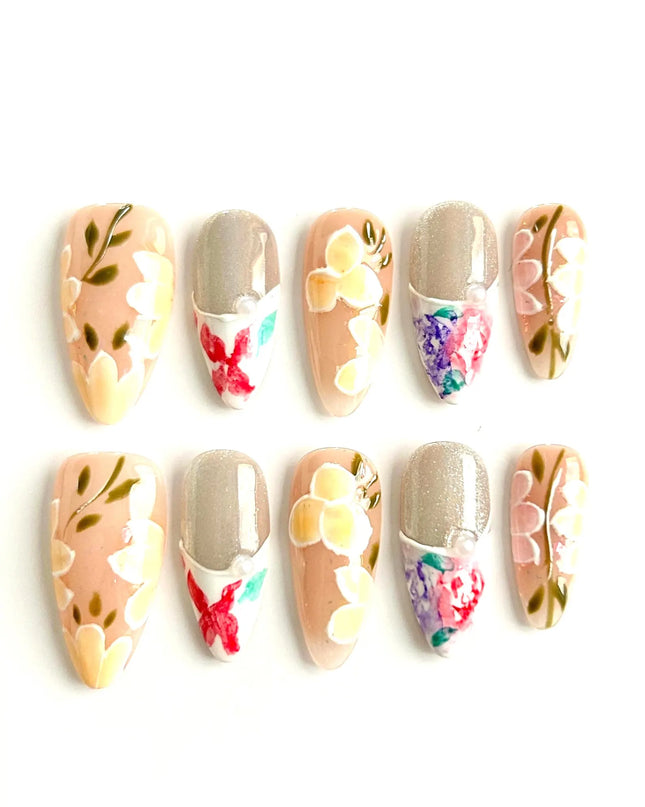 Watercolour Garden Press-On Nails