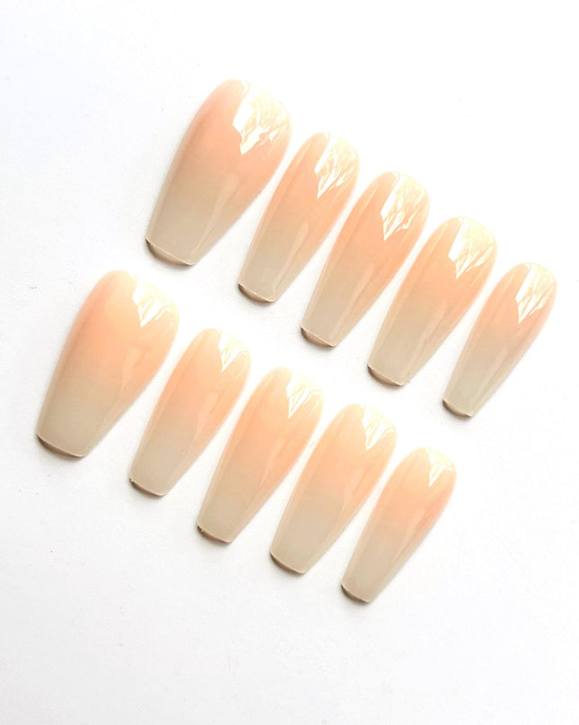 Long Nude Press On Nails