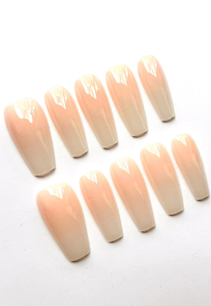 Long Nude Press On Nails