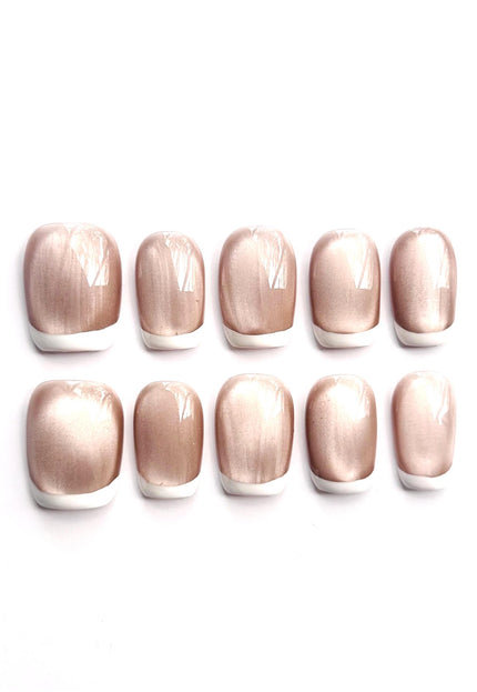 Pearl French-Tip Press On Nails