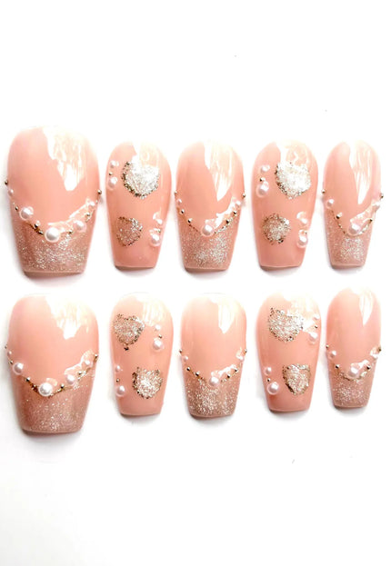 Pearl Glitter Press On Nails