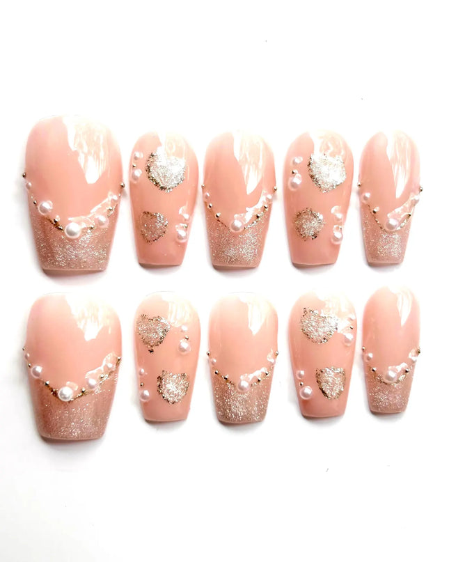 Pearl Glitter Press On Nails