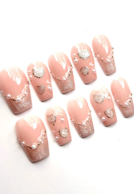 Pearl Glitter Press On Nails