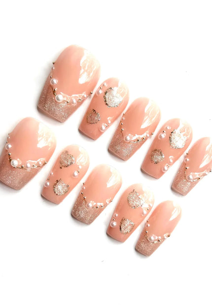 Pearl Glitter Press On Nails