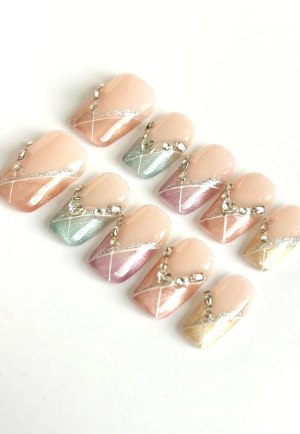 Pastel Gem Press On Nails