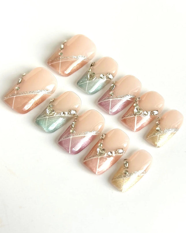 Pastel Gem Press On Nails