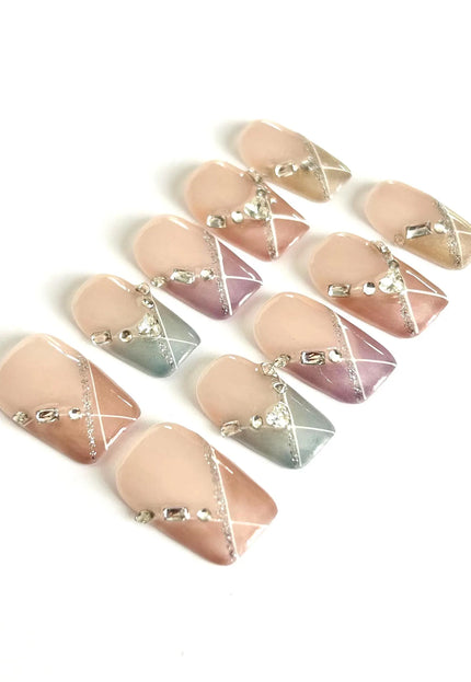 Pastel Gem Press On Nails