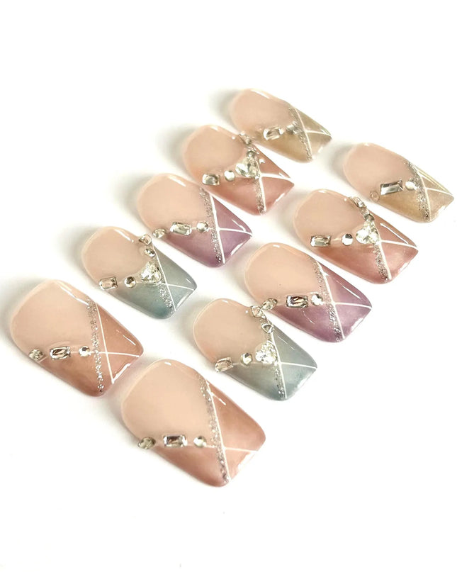 Pastel Gem Press On Nails