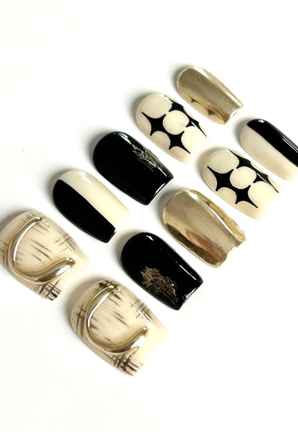 Black Gold Press On Nails
