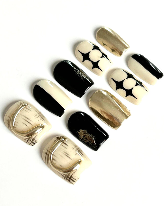 Black Gold Press On Nails